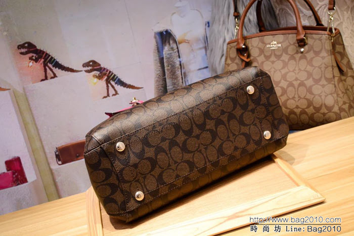 COACH蔻馳 原單經典款 戴妃包 pvb配頭層牛皮 實用大氣款 34608 手提斜挎包  Chz1411